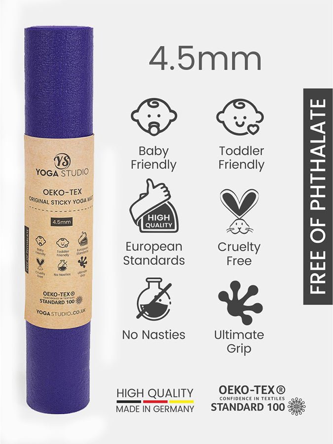 Yoga Studio Oeko - Tex Sticky Yoga Mat 4.5mm - mezetto Shopify Collective Yoga Studio Store