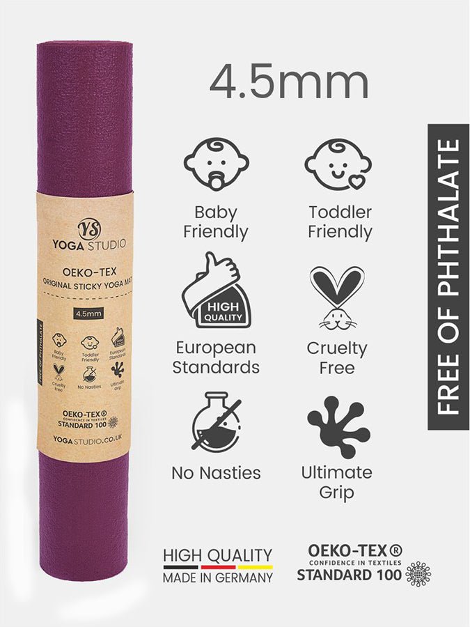 Yoga Studio Oeko - Tex Sticky Yoga Mat 4.5mm - mezetto Shopify Collective Yoga Studio Store