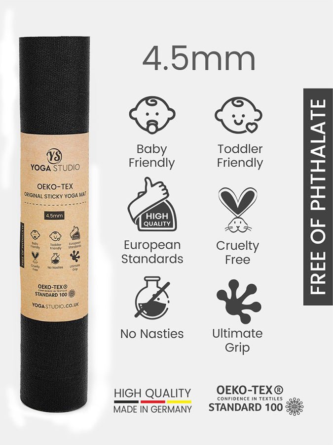 Yoga Studio Oeko - Tex Sticky Yoga Mat 4.5mm - mezetto Shopify Collective Yoga Studio Store