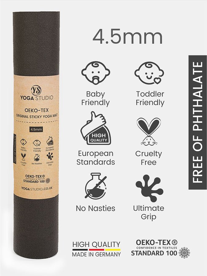 Yoga Studio Oeko - Tex Sticky Yoga Mat 4.5mm - mezetto Shopify Collective Yoga Studio Store