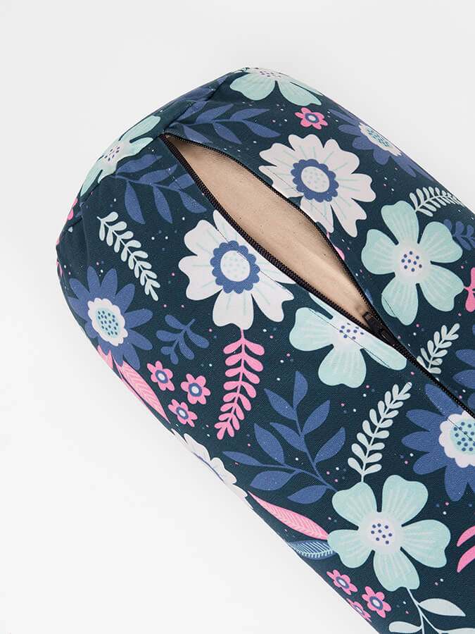 Yoga Studio Organic Buckwheat Floral Meditation Bolster Cushion - mezetto Shopify Collective Yoga Studio Store