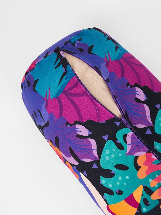 Yoga Studio Organic Buckwheat Floral Meditation Bolster Cushion - mezetto Shopify Collective Yoga Studio Store