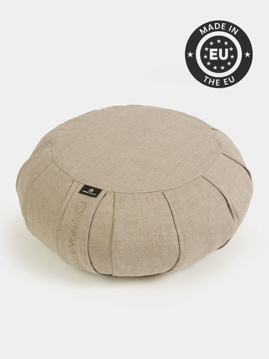 Yoga Studio Organic Buckwheat Round Linen Meditation Zafu Cushion - mezetto Shopify Collective Yoga Studio Store