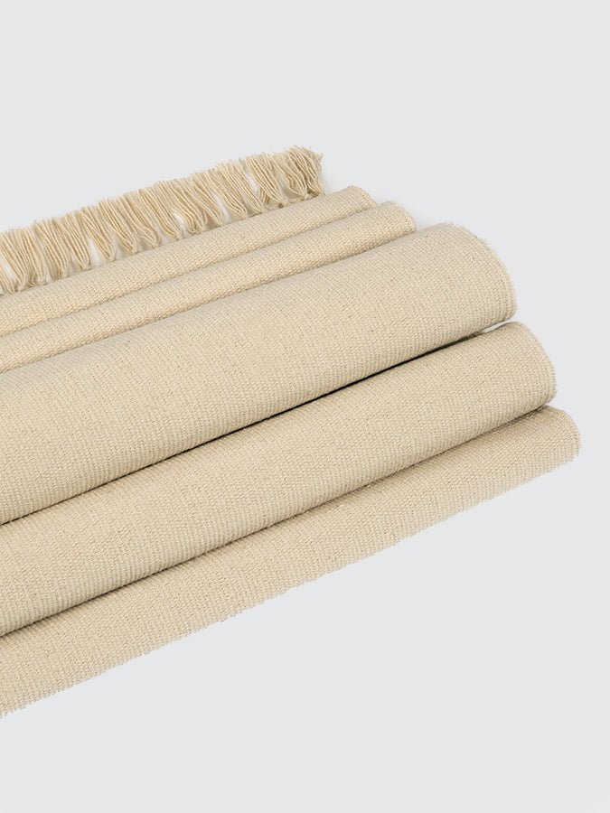 Yoga Studio Organic Cotton Yoga Mat (Rug) - Ecru - mezetto Shopify Collective Yoga Studio Store
