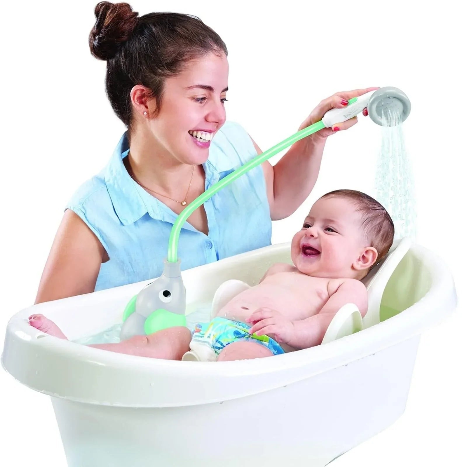 Yookidoo Baby Shower Bath Toy Elephant - Turquoise - mezetto ebebek ebebek