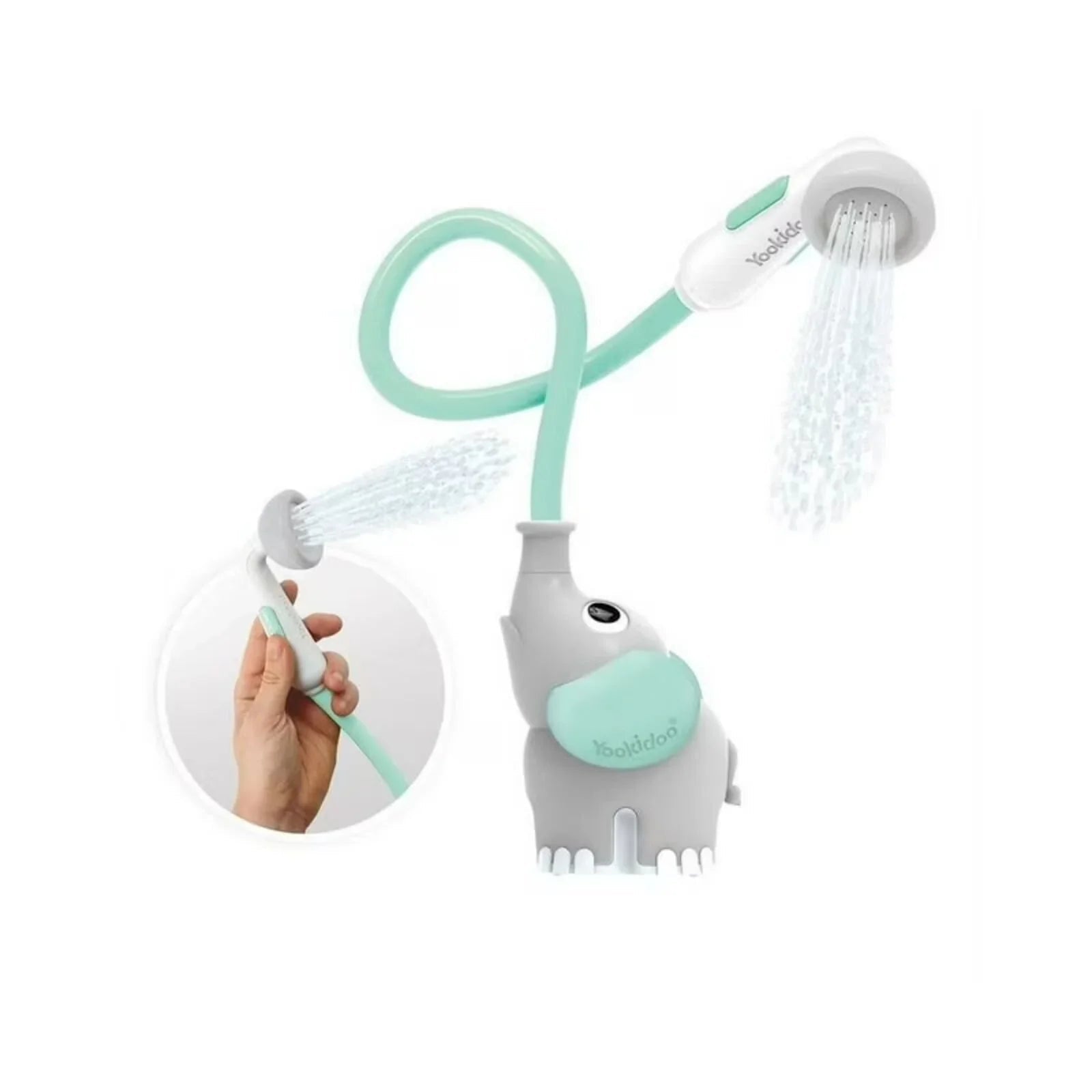 Yookidoo Baby Shower Bath Toy Elephant - Turquoise - mezetto ebebek ebebek