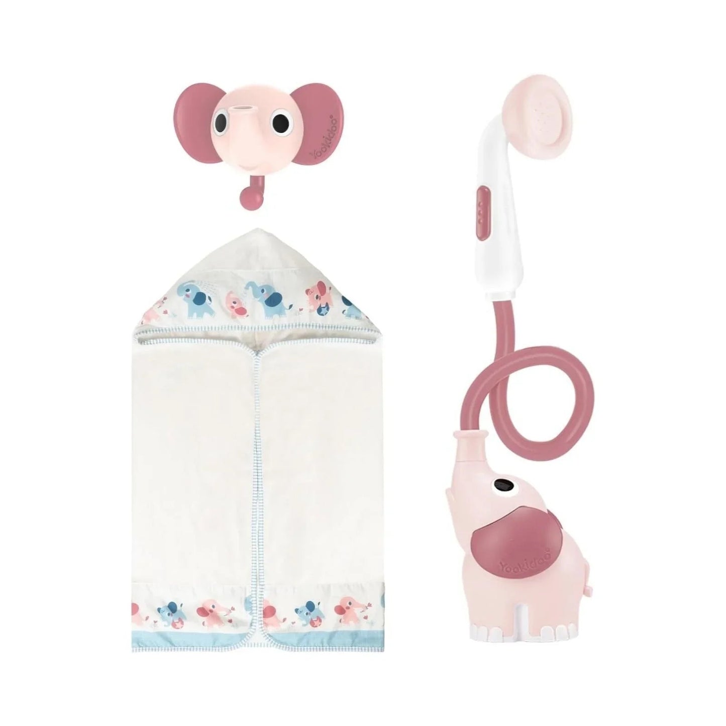 Yookidoo Baby Shower Gift Set Elephant - Blush Pink - mezetto ebebek ebebek