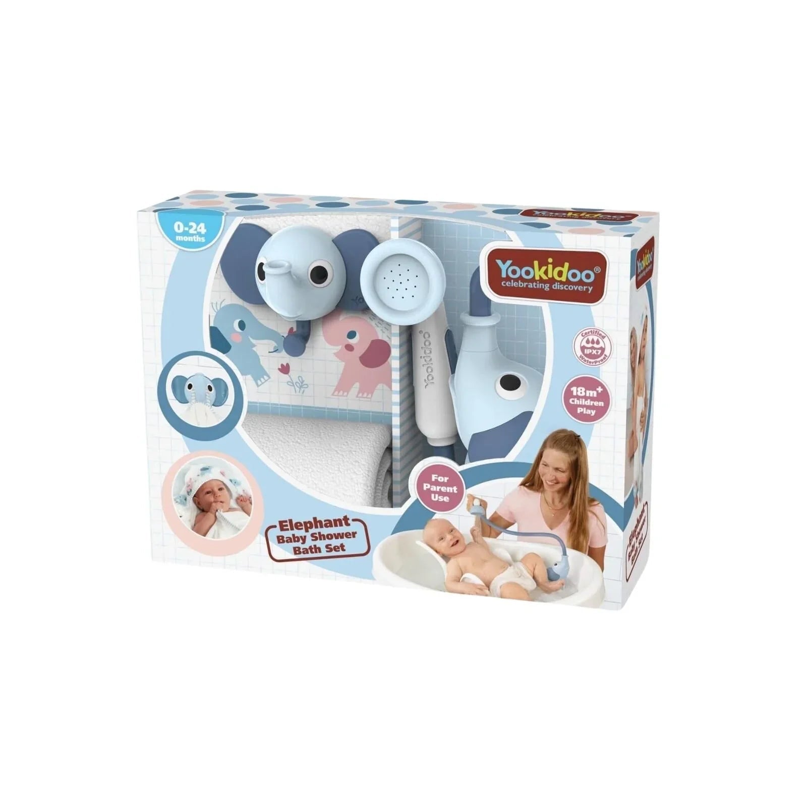 Yookidoo Baby Shower Gift Set Elephant - Cloudy Blue - mezetto ebebek ebebek