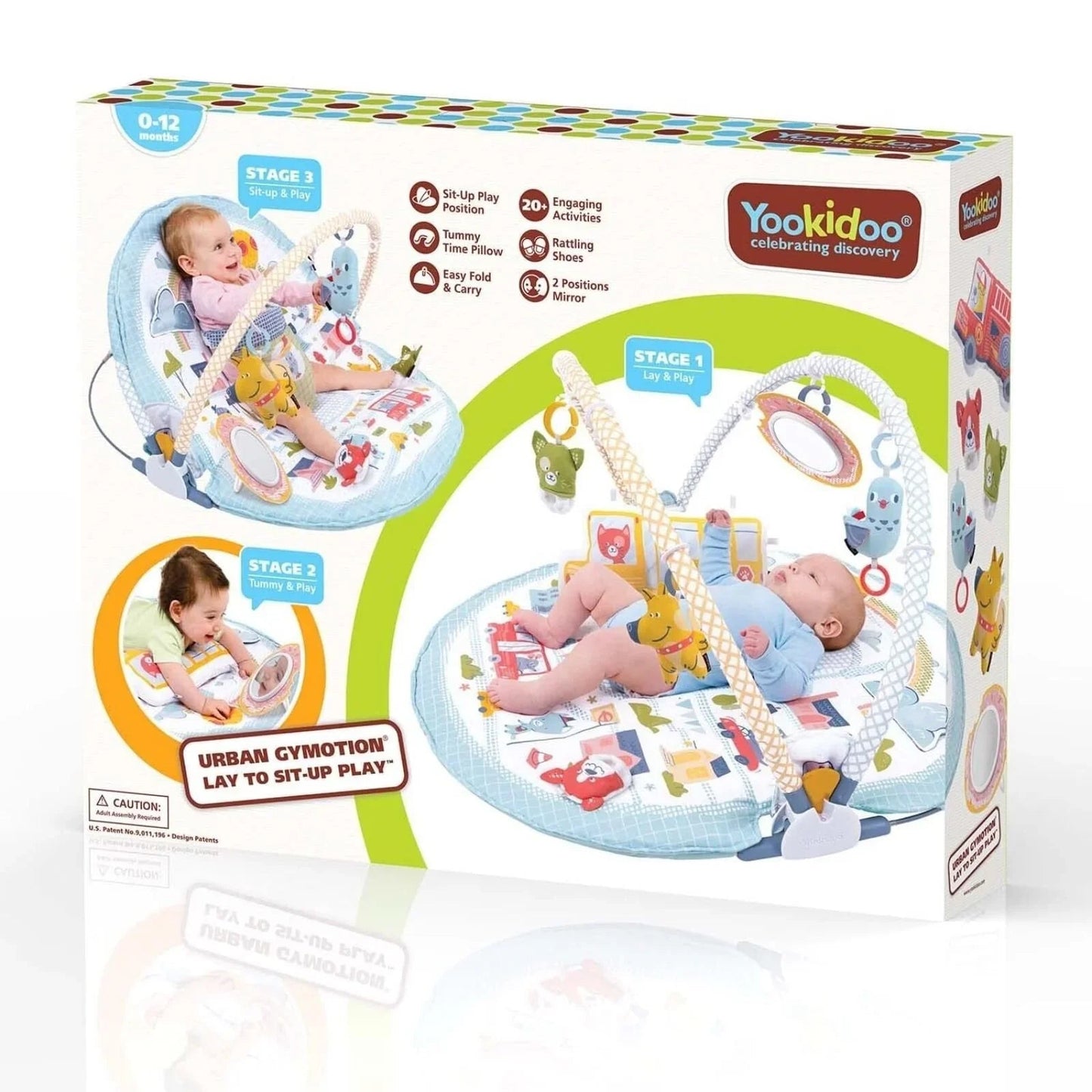 Yookidoo Urban Gymotion Lay to Sit - Up Playmat - mezetto ebebek ebebek