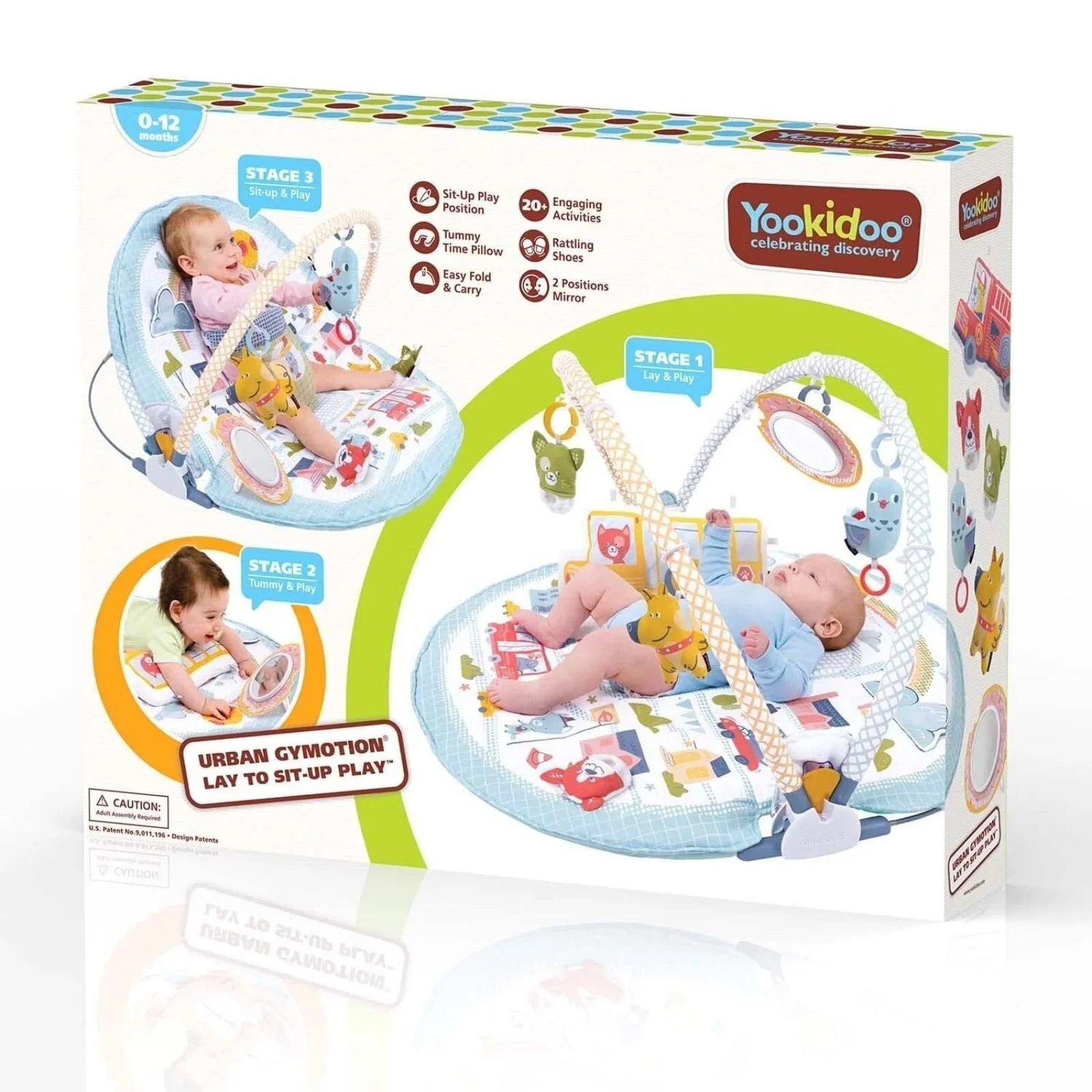 Yookidoo Urban Gymotion Lay to Sit - Up Playmat - mezetto ebebek ebebek