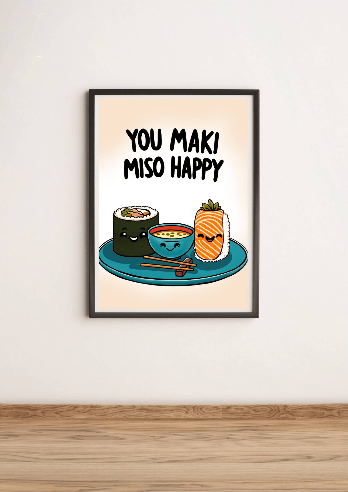 You Maki Miso Happy Art Print – Whimsical Food Wall Decor - mezetto KEOLIX KEOLIX