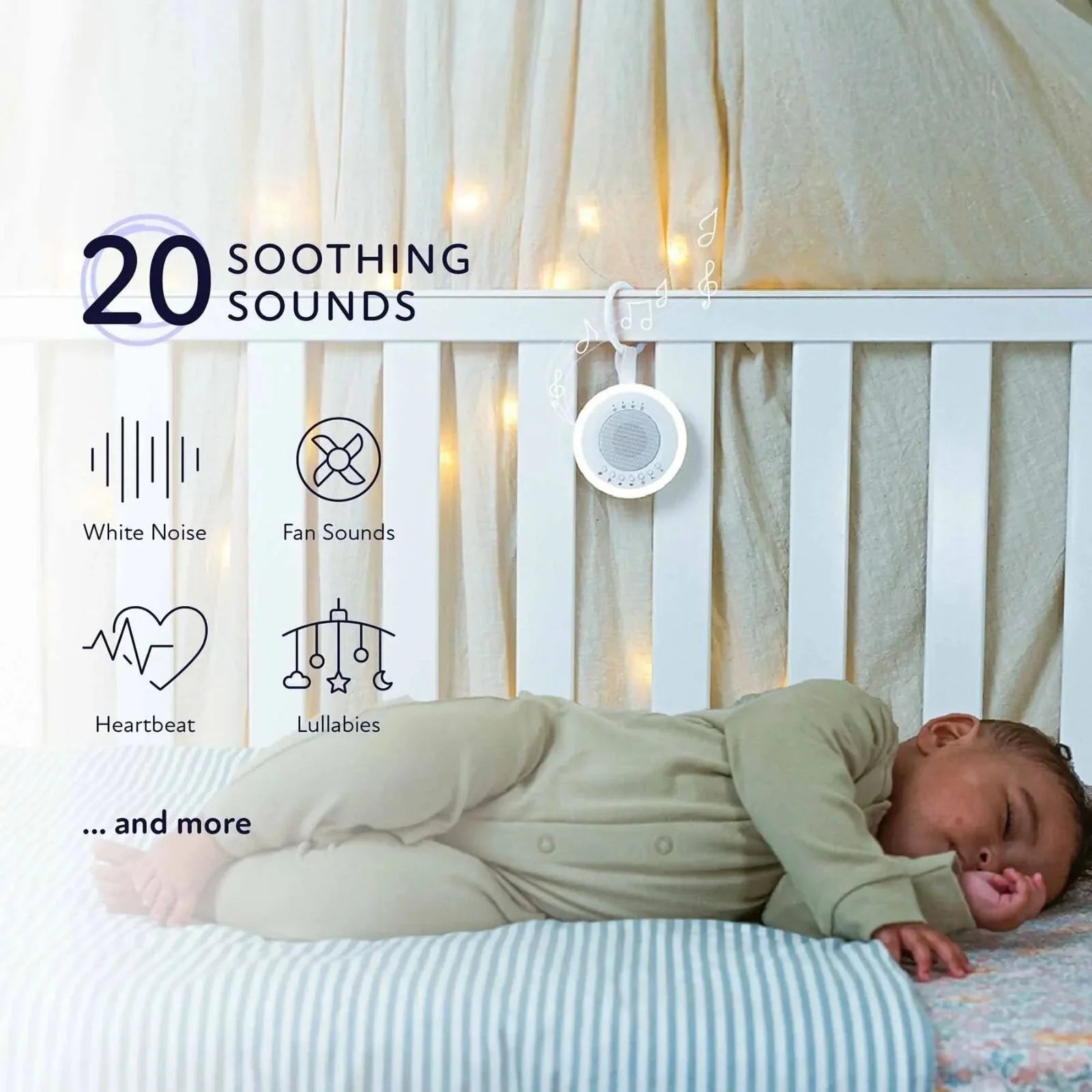 Zello Portable White Noise Machine & Nightlight Baby Sleep Aid - mezetto ebebek ebebek