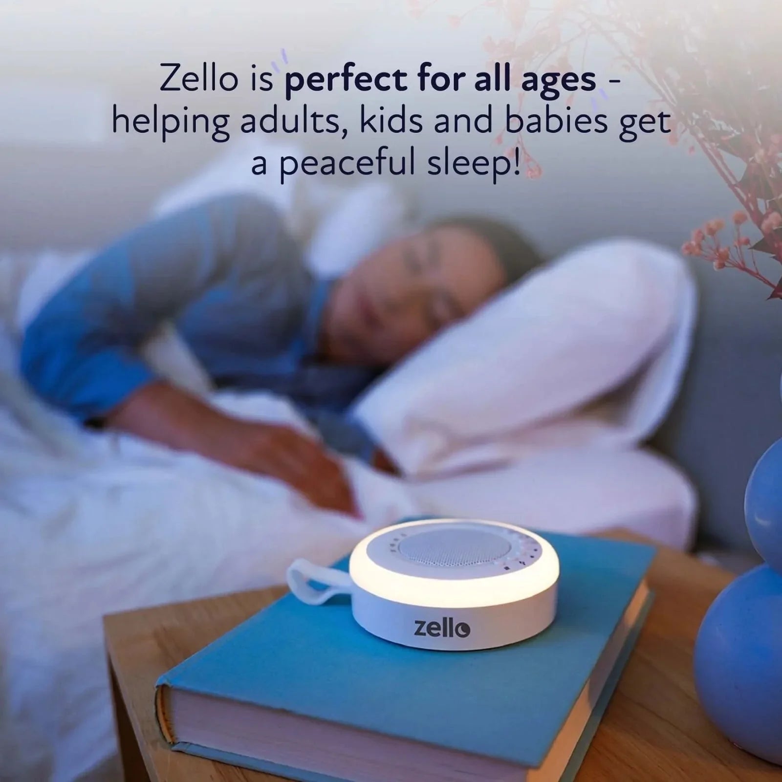 Zello Portable White Noise Machine & Nightlight Baby Sleep Aid - mezetto ebebek ebebek
